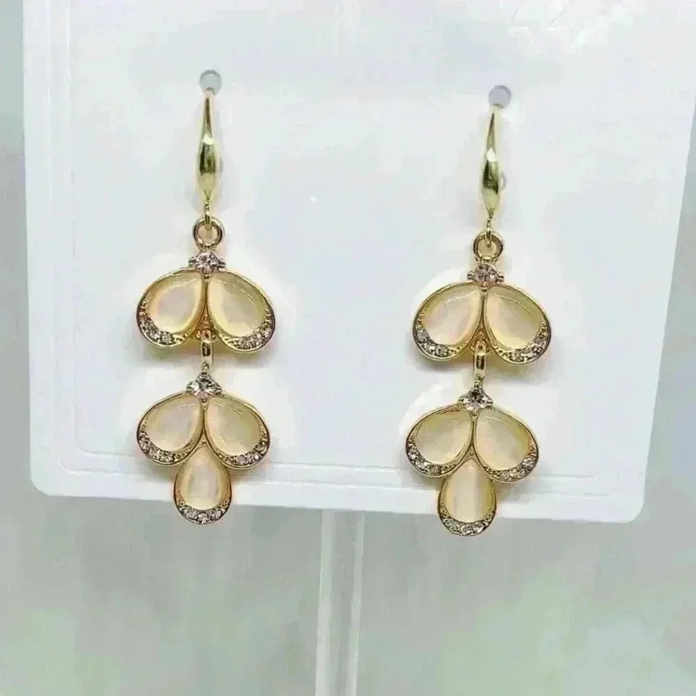 The Hazel Drop and Faux Crystal Water Drop Duo Bundle Earrings